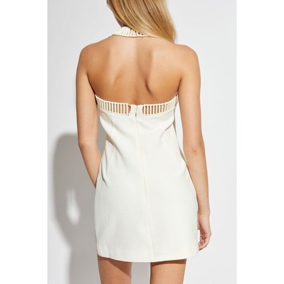 CULT GAIA Serafina Dress in Off White 0 New Womens Mini Halter Beaded - Picture 14 of 15